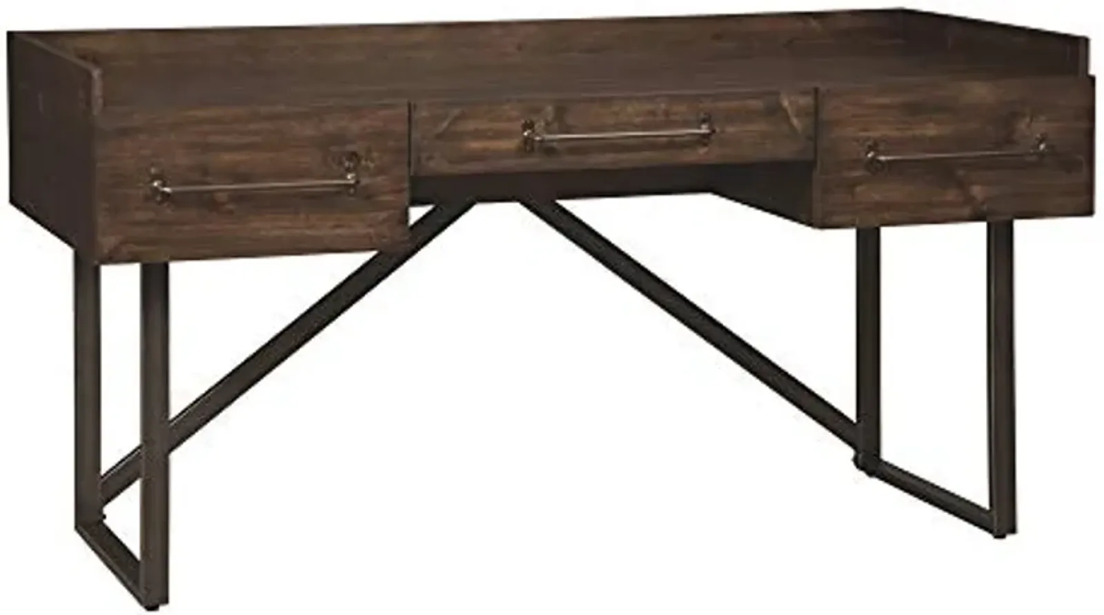 Signature Design by Ashley Starmore Urban Industrial 63" Home Office Desk with Open Storage Cubby, Brown