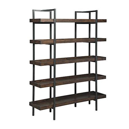 Signature Design by Ashley Starmore Urban Industrial 76" Bookcase with 5 Fixed Shelves, Brown