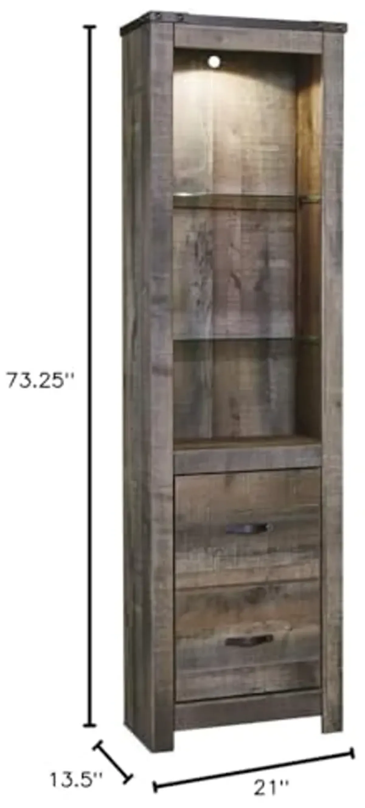 Signature Design by Ashley Trinell Rustic Entertainment Center Pier or Bookcase, Grayish Brown