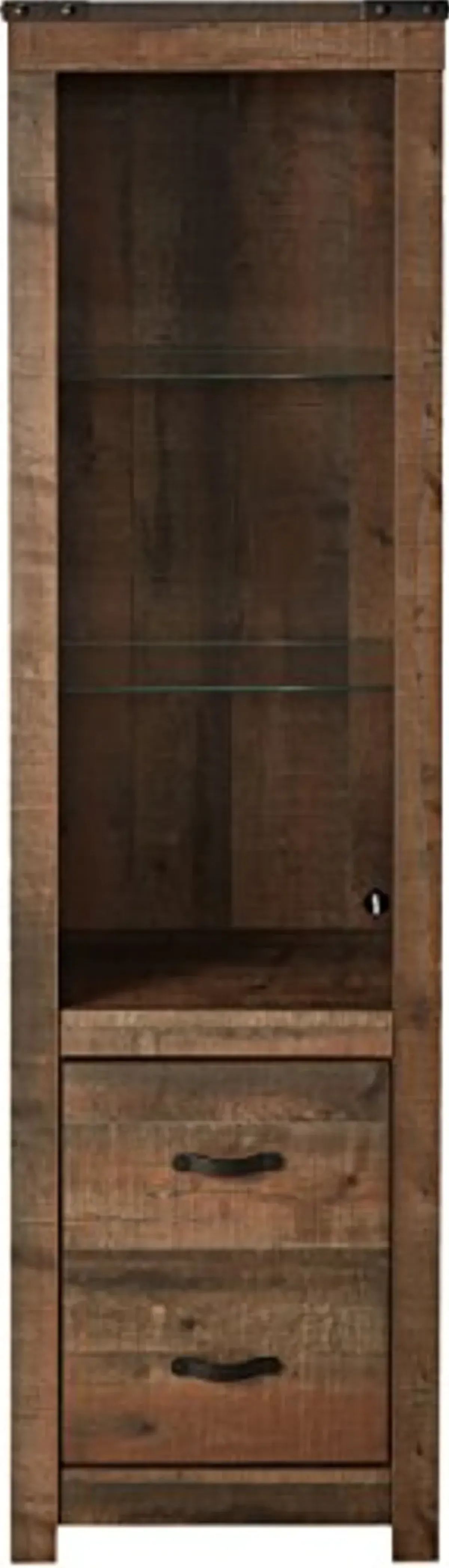 Signature Design by Ashley Trinell Rustic Entertainment Center Pier or Bookcase, Grayish Brown