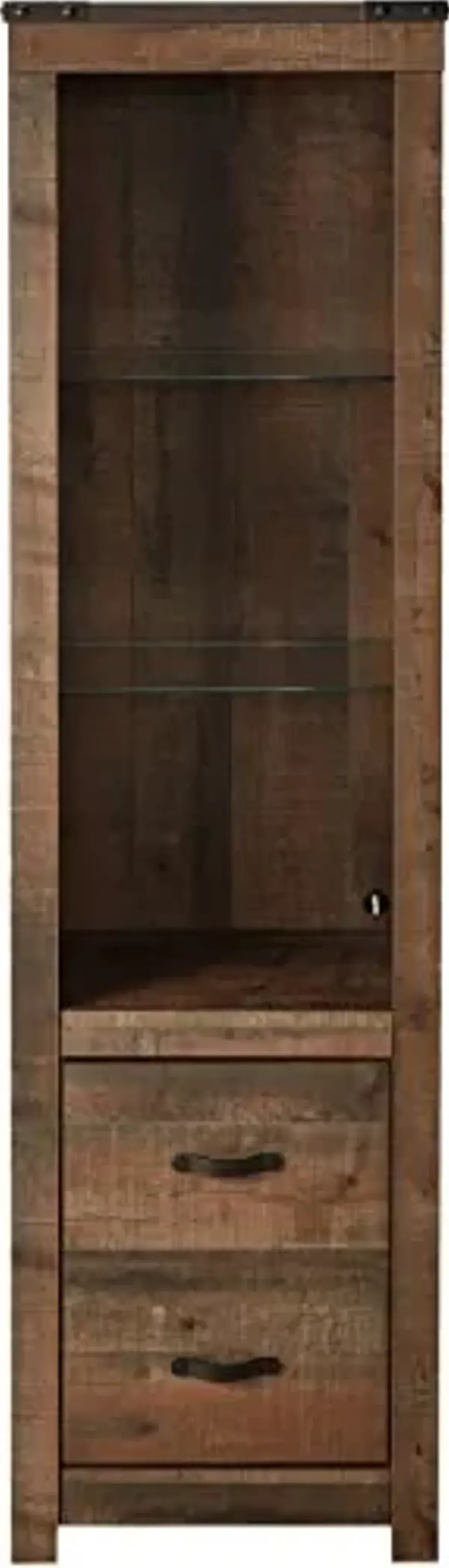 Signature Design by Ashley Trinell Rustic Entertainment Center Pier or Bookcase, Grayish Brown