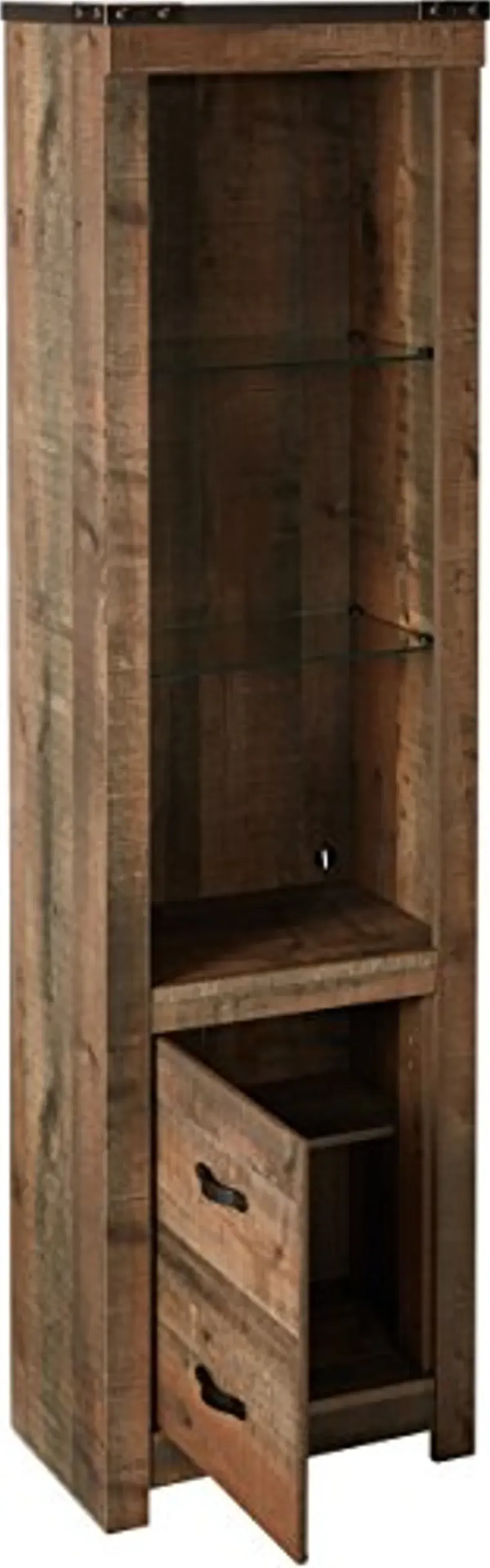 Signature Design by Ashley Trinell Rustic Entertainment Center Pier or Bookcase, Grayish Brown