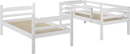 Manhattan Comfort Hayden Solid Pine Wood Bunk Bed, Twin, White