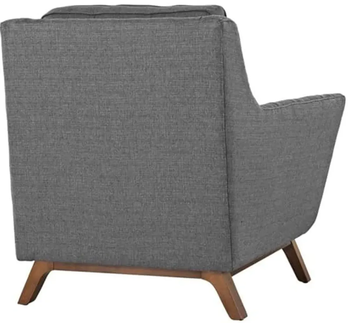 Modway Beguile Mid-Century Two Modern Armchair Set Upholstered Fabric in Gray