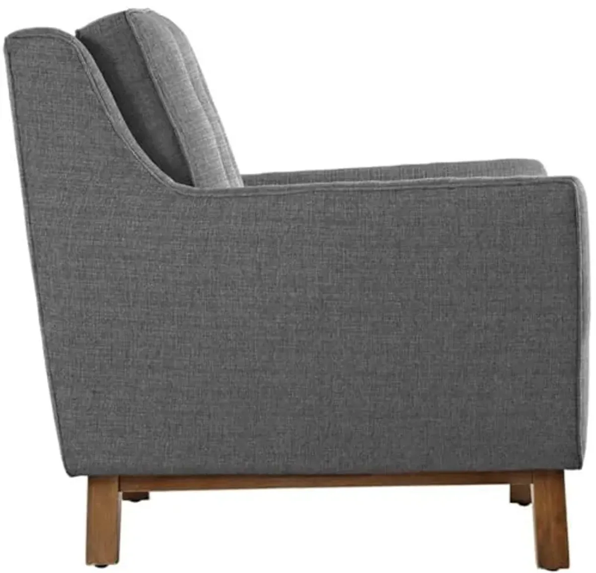 Modway Beguile Mid-Century Two Modern Armchair Set Upholstered Fabric in Gray