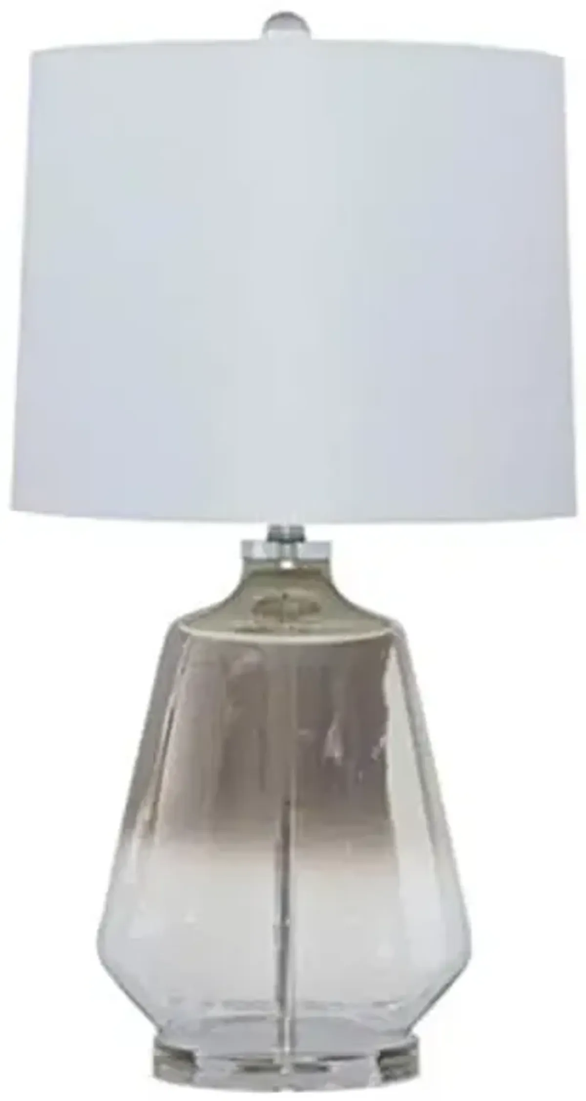 Signature Design by Ashley Jaslyn Ombre 28" Glass Table Lamp with White Shade, Silver Finish