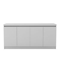 Manhattan Comfort Viennese Collection 6 Shelf Gloss Finished Long Buffet Cabinet / Dining Console with 4 Doors, White Gloss
