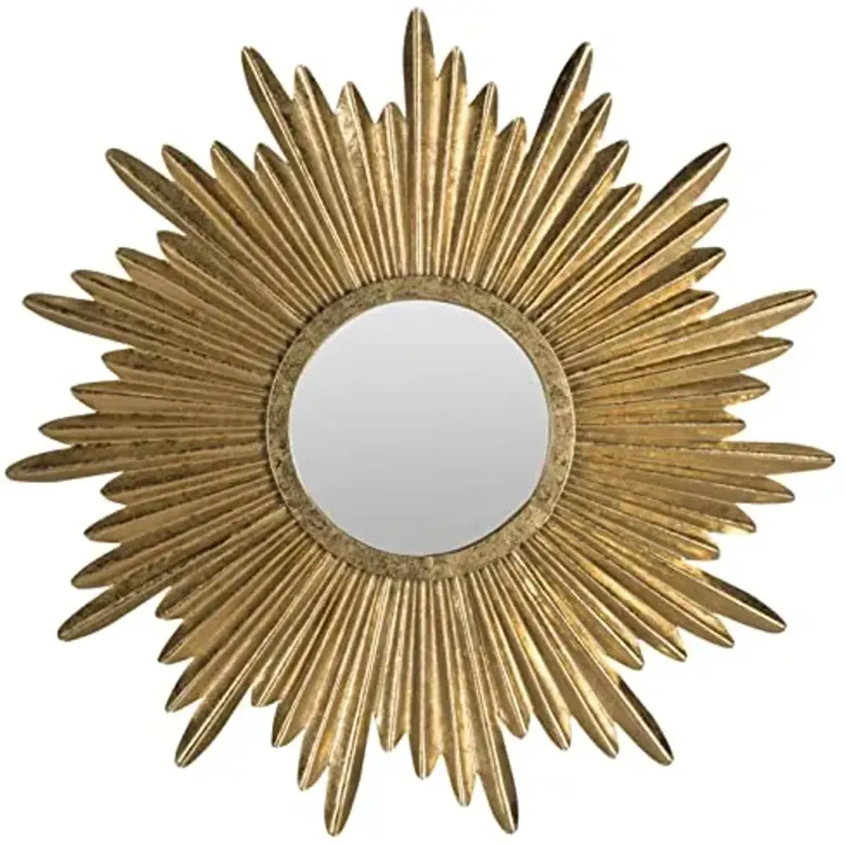 Safavieh Home Collection Josephine 33.5 x 33.5-inch Antique Gold Round Decorative Sunburst Mirror