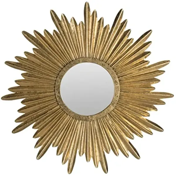 Safavieh Home Collection Josephine 33.5 x 33.5-inch Antique Gold Round Decorative Sunburst Mirror