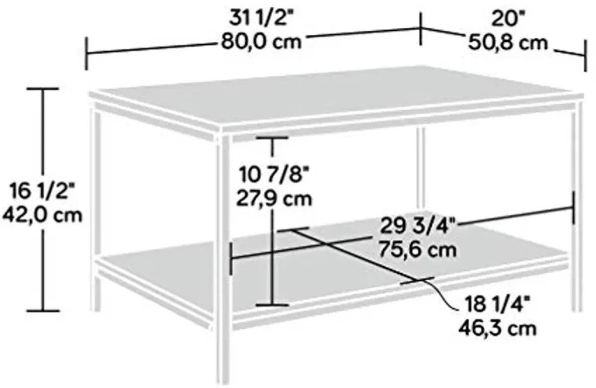 Sauder North Avenue Coffee Table, Charter Oak finish, L: 31.50" x W: 20.00" x H: 16.54"