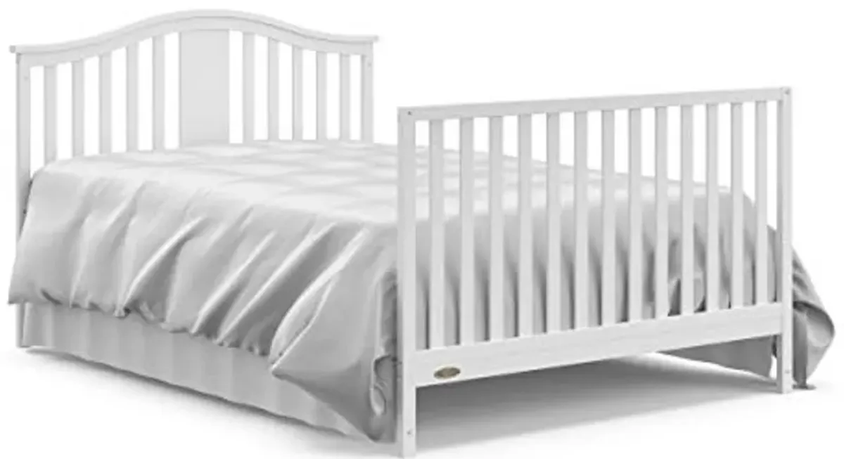 Graco Solano 4-in-1 Convertible Crib with Drawer Combo (White) – GREENGUARD Gold Certified, Includes Full-Size Nursery Storage Drawer, Converts to Toddler Bed and Full-Size Bed