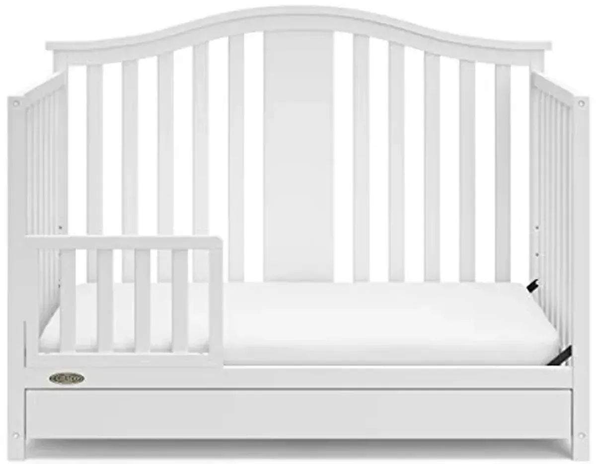 Graco Solano 4-in-1 Convertible Crib with Drawer Combo (White) – GREENGUARD Gold Certified, Includes Full-Size Nursery Storage Drawer, Converts to Toddler Bed and Full-Size Bed