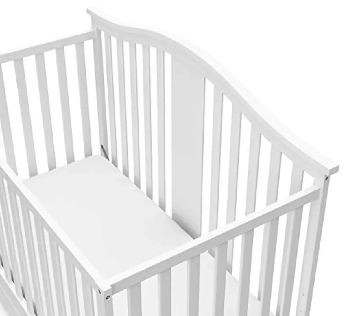 Graco Solano 4-in-1 Convertible Crib with Drawer Combo (White) – GREENGUARD Gold Certified, Includes Full-Size Nursery Storage Drawer, Converts to Toddler Bed and Full-Size Bed