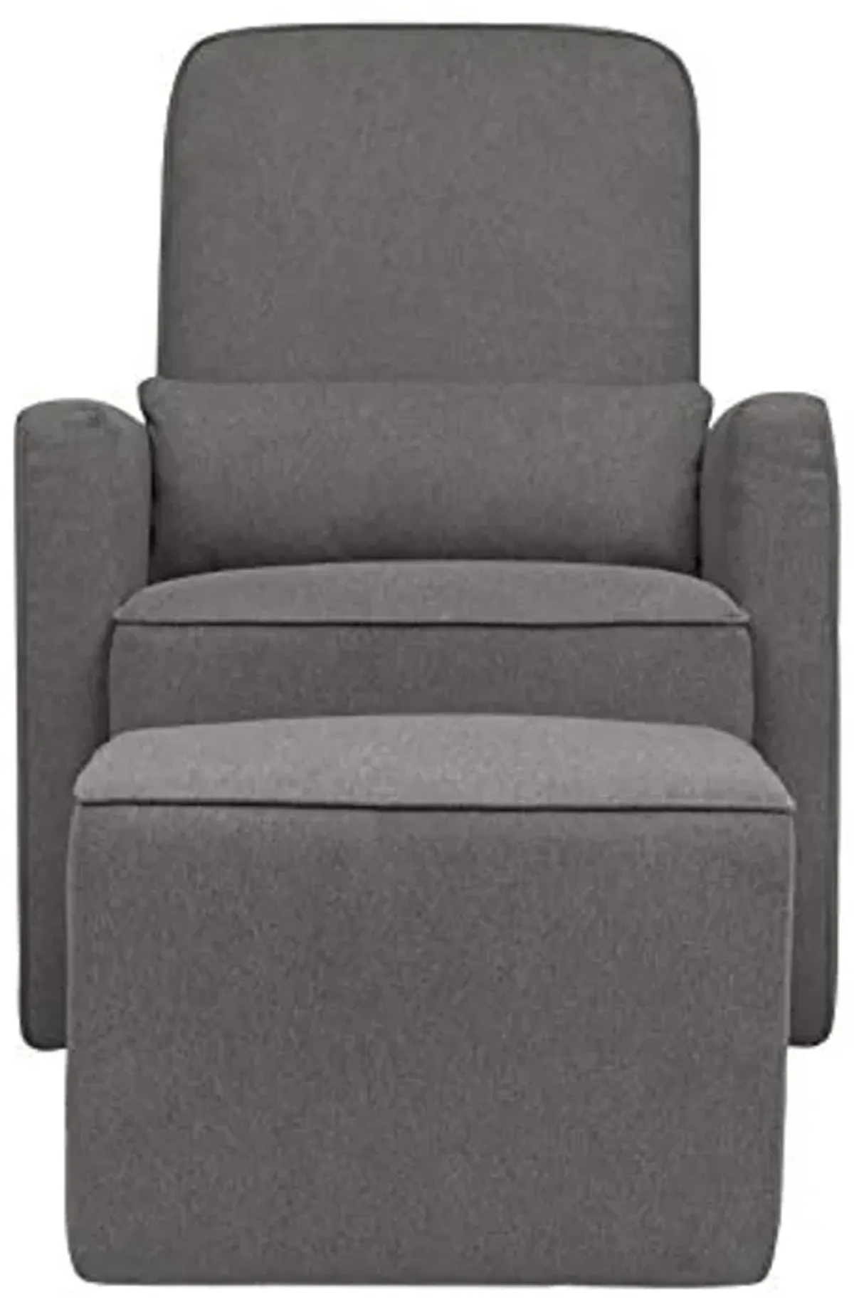 DaVinci Olive Upholstered Swivel Glider with Bonus Ottoman in Dark Grey, Greenguard Gold & CertiPUR-US Certified