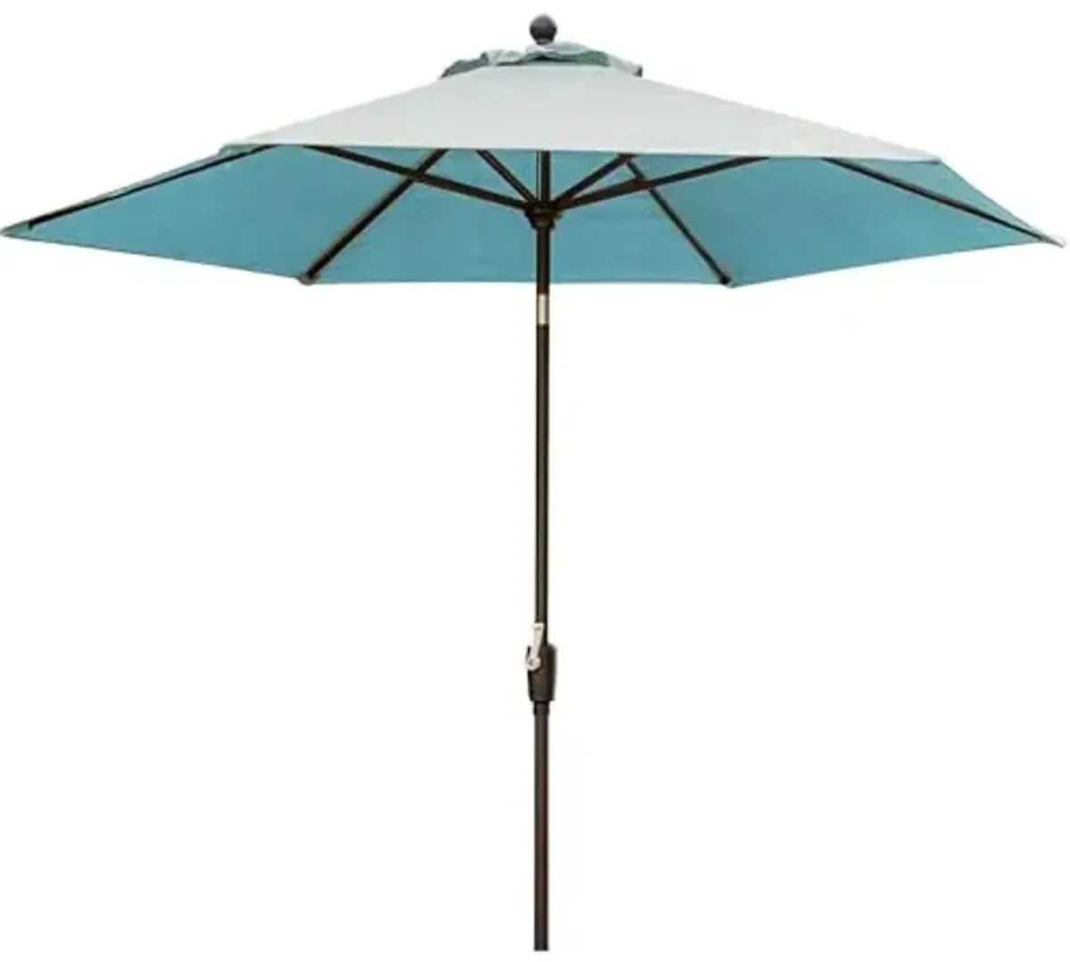 Hanover Traditions 9 Ft. Market Outdoor Umbrella with Tilt Crank Lever, Rust-Resistant, All-Weather, Blue