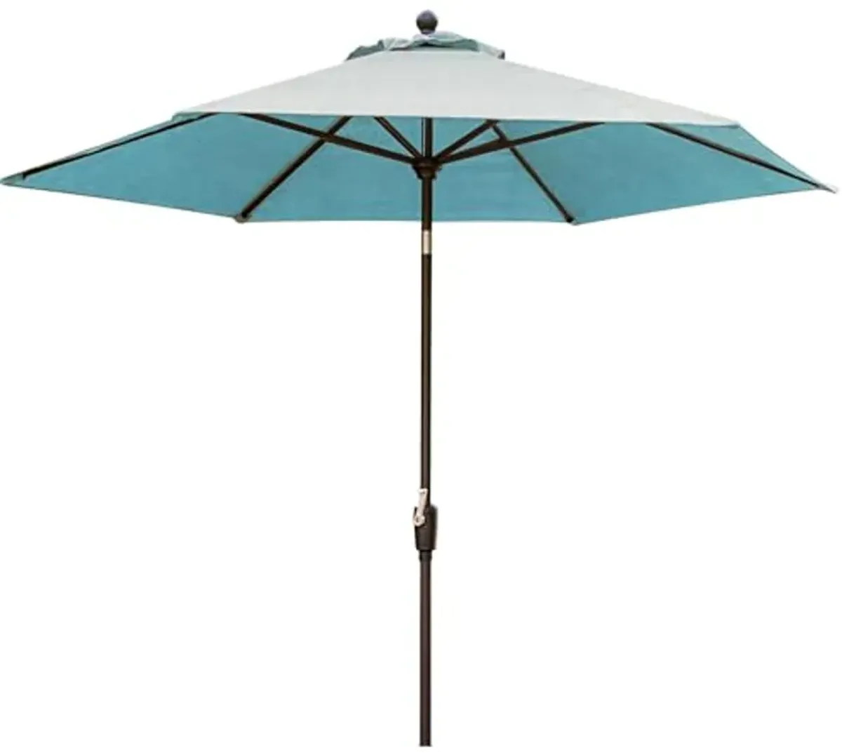 Hanover Traditions 9 Ft. Market Outdoor Umbrella with Tilt Crank Lever, Rust-Resistant, All-Weather, Blue