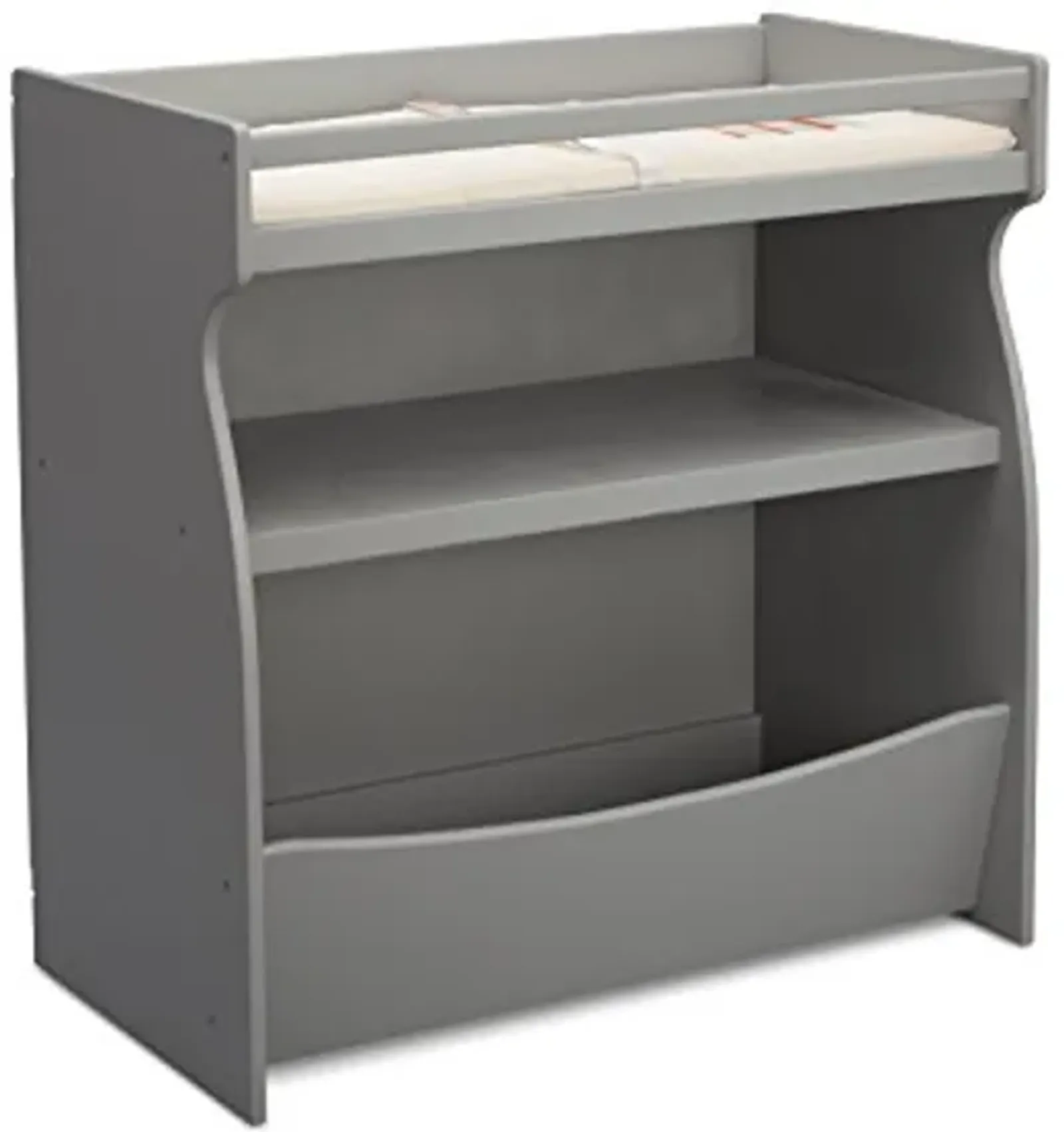 Delta Children 2-in-1 Changing Table and Storage Unit with Changing Pad, Grey