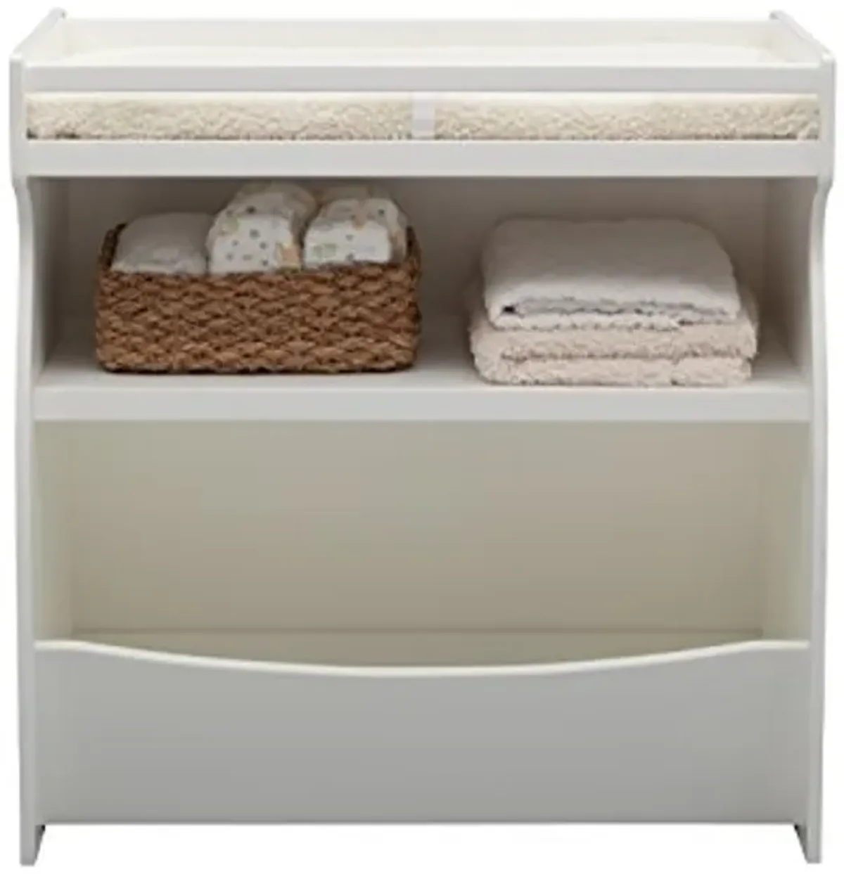 Delta Children 2-in-1 Changing Table and Storage Unit with Changing Pad, Bianca White