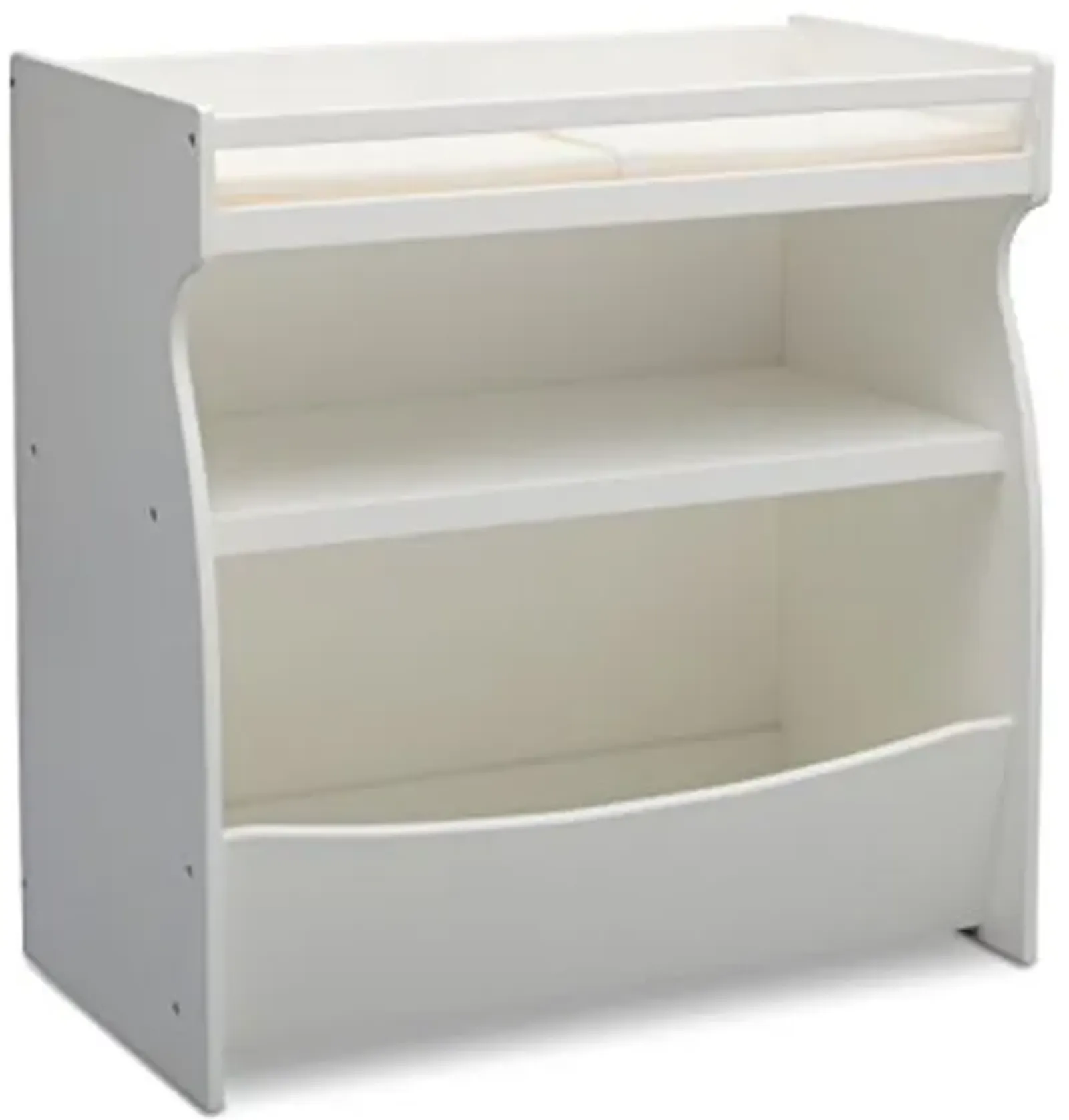 Delta Children 2-in-1 Changing Table and Storage Unit with Changing Pad, Bianca White