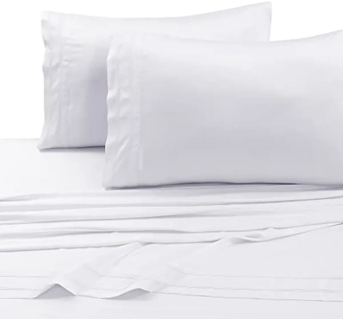 Tribeca Living BAMB300PCSTWH 300 TC Rayon from Bamboo Pillow Pair, Standard (Pack of 2), White