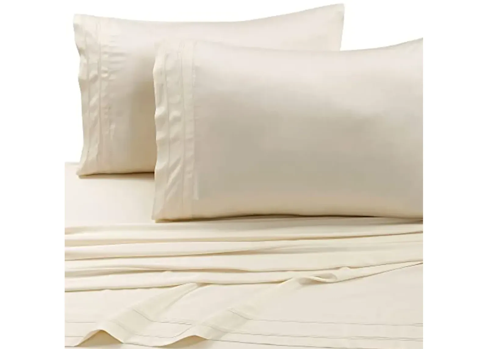 Tribeca Living BAMB300PCSTIV 300 TC Rayon from Bamboo Pillow Pair, Standard (Pack of 2), Ivory