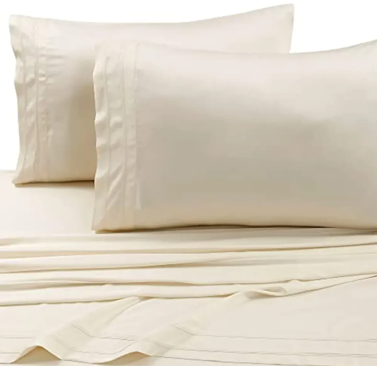 Tribeca Living BAMB300PCSTIV 300 TC Rayon from Bamboo Pillow Pair, Standard (Pack of 2), Ivory