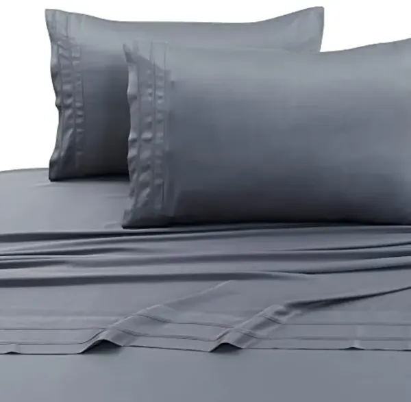 Tribeca Living BAMB300PCSTST 300 TC Rayon from Bamboo Pillow Pair, Steel Grey, Standard