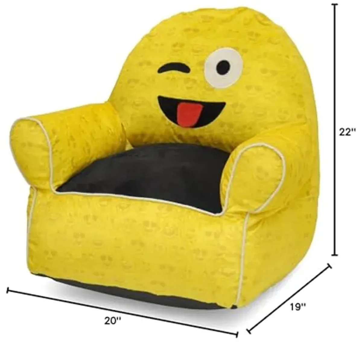 Emoji Pals Tongue Wink Toddler Bean Bag, Yellow