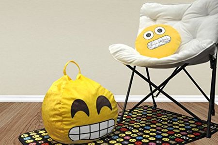 Emoji Pals Flawless Bean Bag with Handle, Yellow, 55"