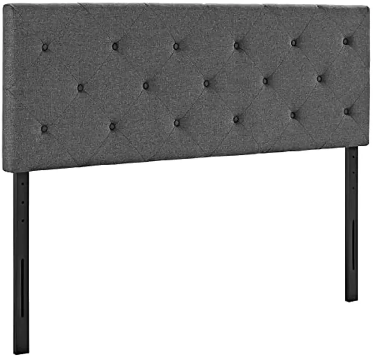 Modway Terisa Tufted Button Diamond Pattern Linen Fabric Upholstered King Headboard in Gray