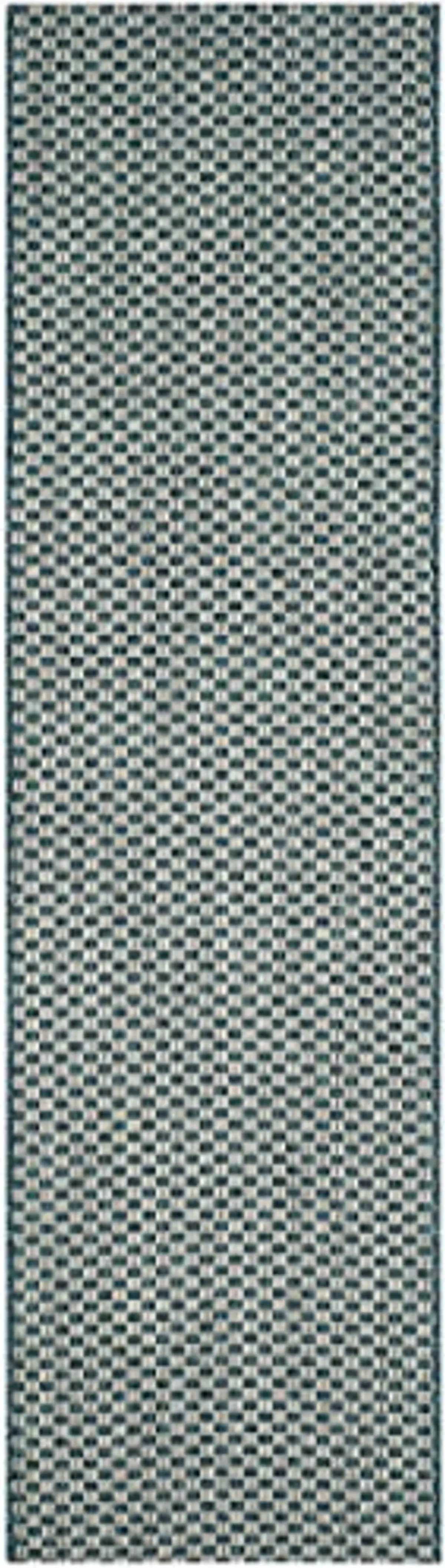 SAFAVIEH Courtyard Collection 2'3" x 8' Turquoise / Light Grey CY8653 Indoor-Outdoor Waterproof Easy-Cleaning Patio Backyard Mudroom Runner-Rug