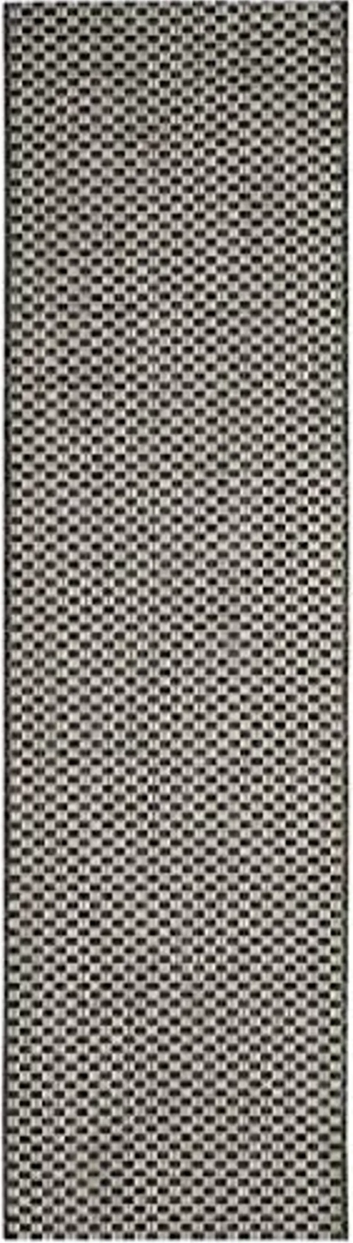 SAFAVIEH Washable Rug Outdoor Courtyard Collection - 2'3" x 8' Runner, Black & Light Grey, Non-Shedding & Easy Cleaning, Ideal for Patio, Entryway, Mudroom, Hallway, Kitchen (CY8653-37621)