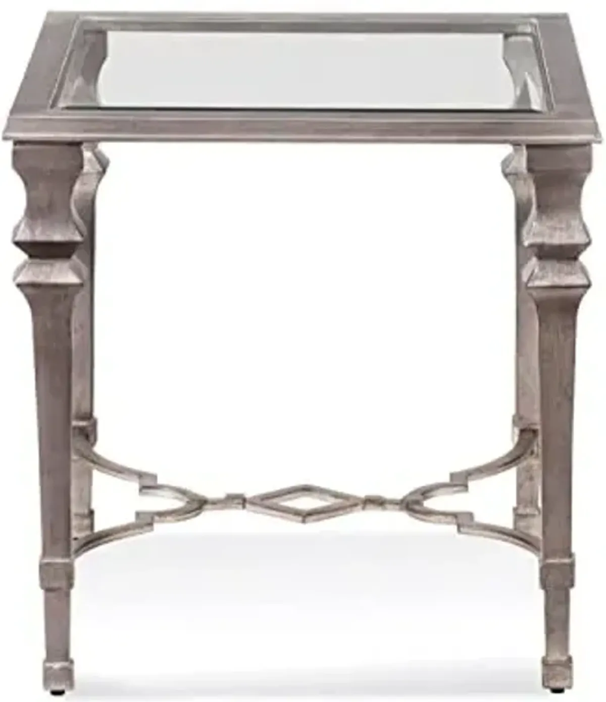 Bassett Mirror Company Sylvia Silver Leaf Square End Table
