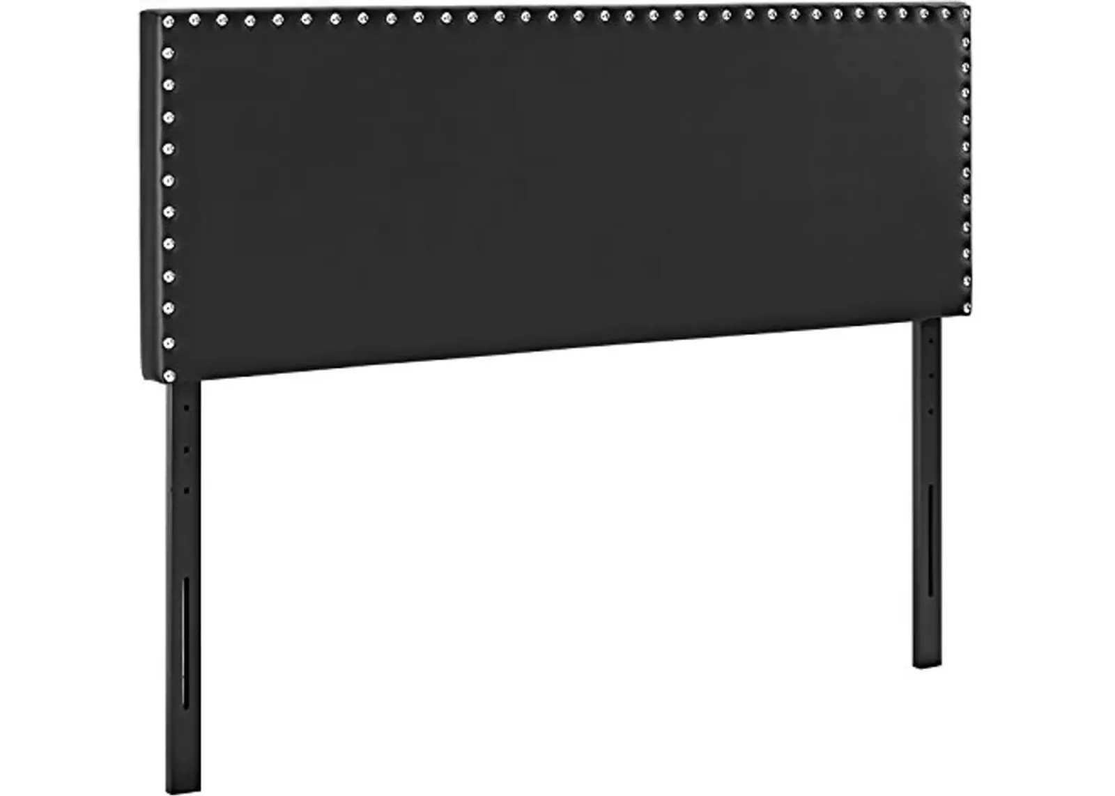 Modway Phoebe Faux Leather Upholstered King Headboard in Black with Nailhead Trim