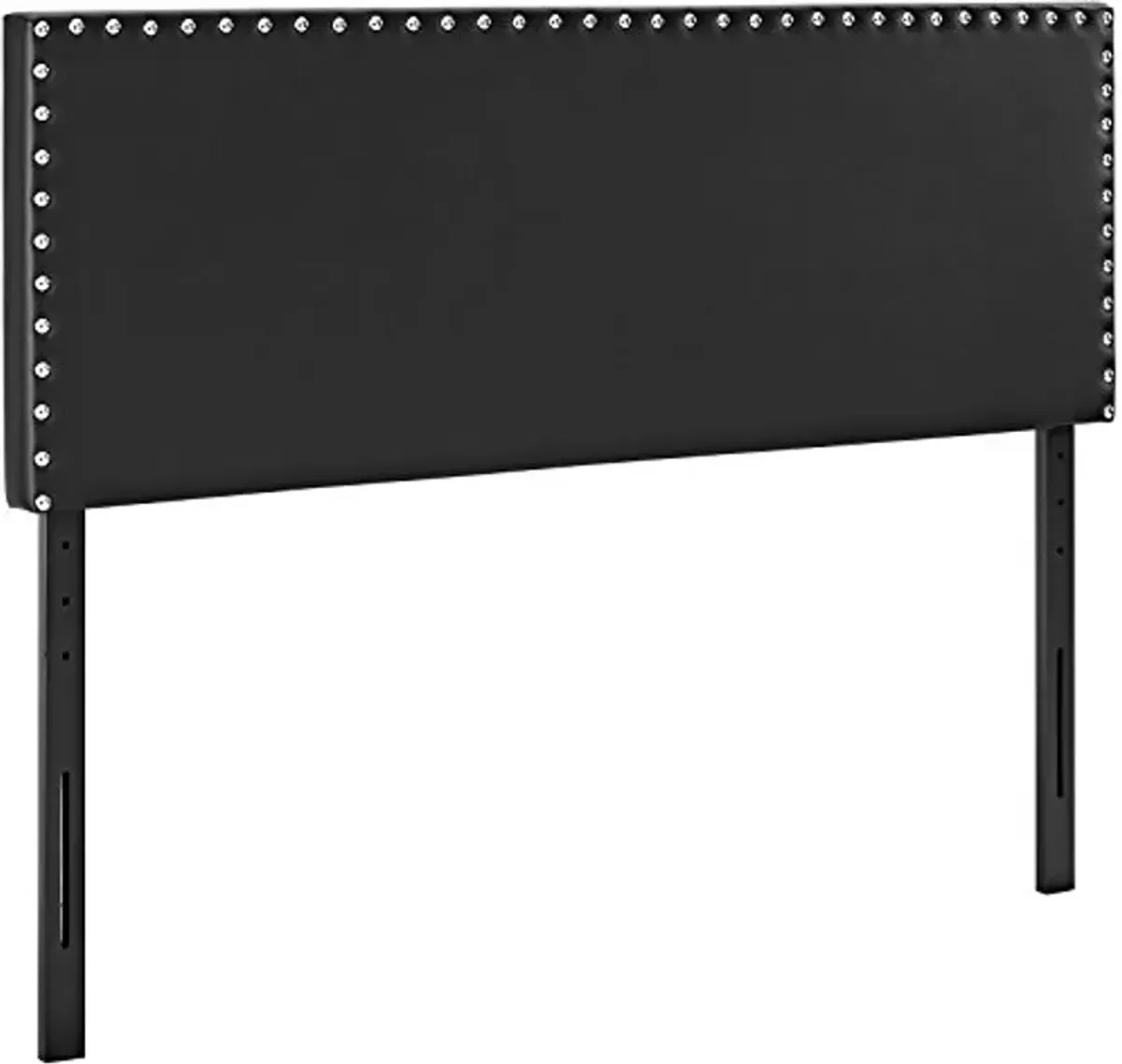 Modway Phoebe Faux Leather Upholstered King Headboard in Black with Nailhead Trim