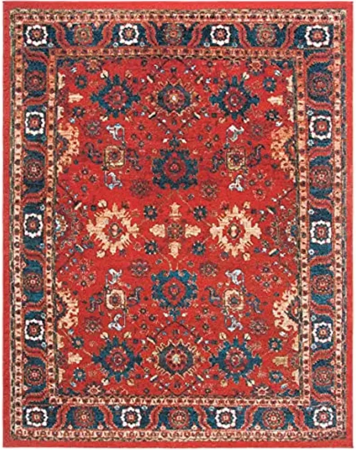 SAFAVIEH Area Rug 9x12 - Vintage Hamadan Collection - Large - Orange & Blue, Traditional Persian Design, Non-Shedding & Easy to Clean, Ideal for Living Room, Bedroom, Dining Space (VTH214C)