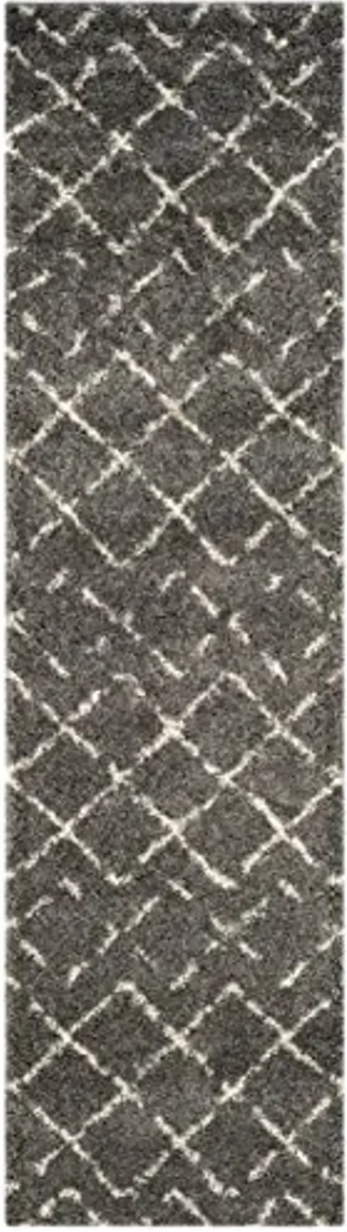 SAFAVIEH Arizona Shag Collection Runner Rug - 2'3" x 8', Brown & Ivory, Moroccan Design, Non-Shedding & Easy to Clean, Ideal for Ideal for Living Room, Hallway, Foyer, Bedroom (ASG743B)