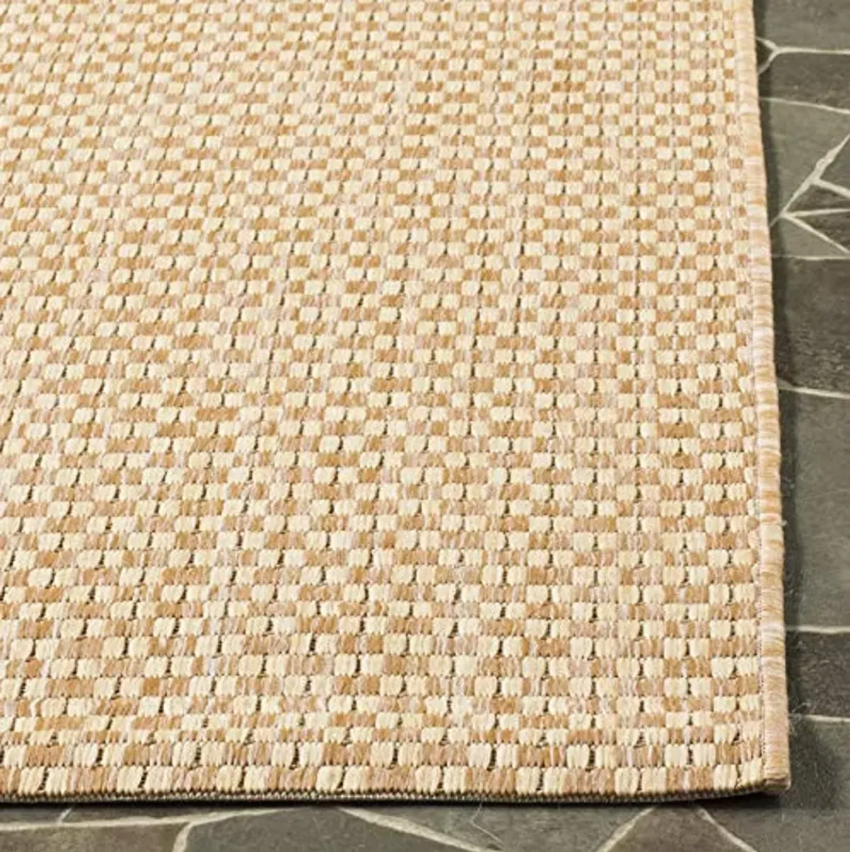 SAFAVIEH Courtyard Collection 2' x 3'7" Natural / Cream CY8653 Indoor/ Outside Waterproof Easy cleansingPatio Backyard Mudroom Accent Mat