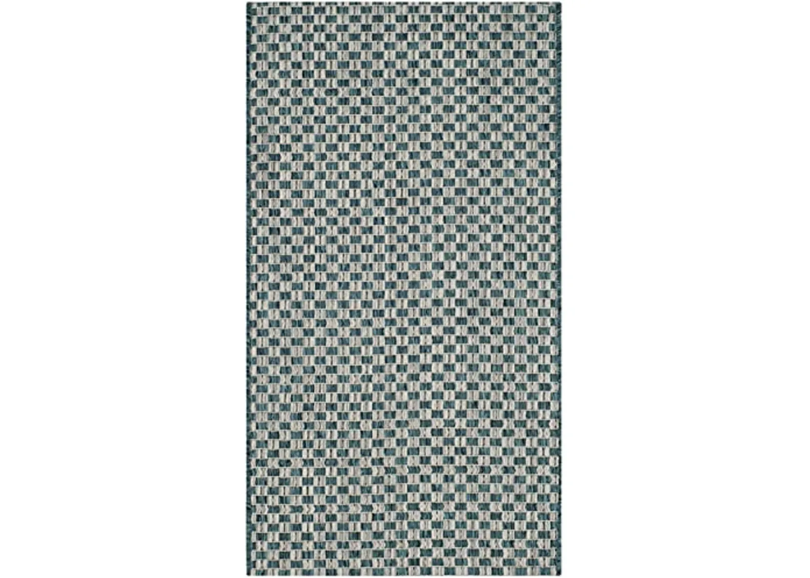 SAFAVIEH Courtyard Collection 24" x 44.4" Turquoise / Light Grey CY8653 Indoor/ Outside Waterproof Easy cleansingPatio Backyard Mudroom Accent Mat