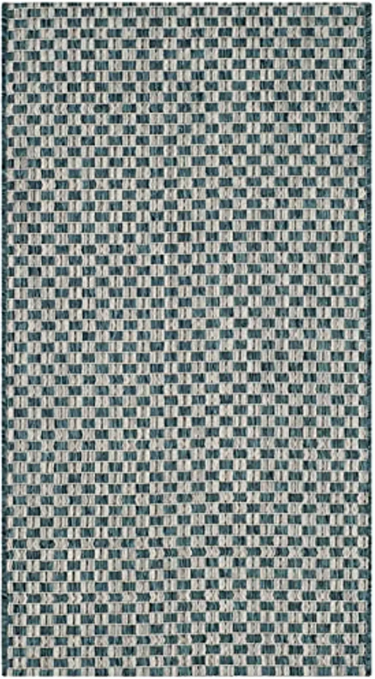 SAFAVIEH Courtyard Collection 24" x 44.4" Turquoise / Light Grey CY8653 Indoor/ Outside Waterproof Easy cleansingPatio Backyard Mudroom Accent Mat