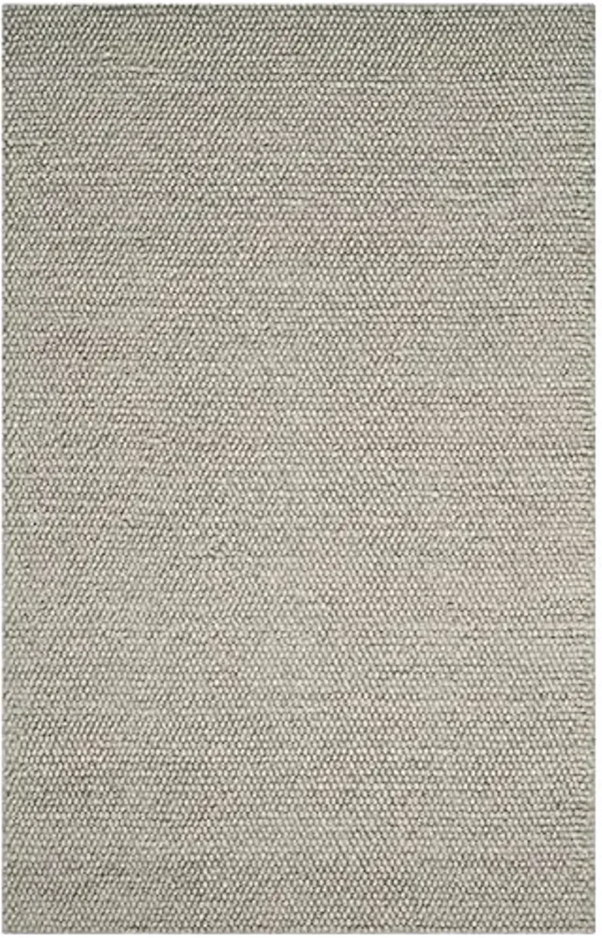 SAFAVIEH Natura Collection Area Rug - 5' x 8', Silver, Handmade Wool, Ideal for High Traffic Areas in Living Room, Bedroom (NAT620C)