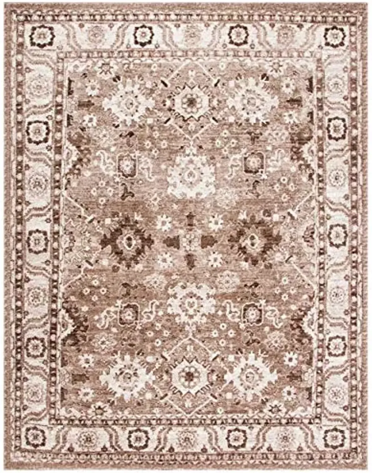 SAFAVIEH Vintage Hamadan Collection Area Rug - 8' x 10', Taupe, Oriental Traditional Persian Design, Non-Shedding & Easy Care, Ideal for High Traffic Areas in Living Room, Bedroom (VTH214T)
