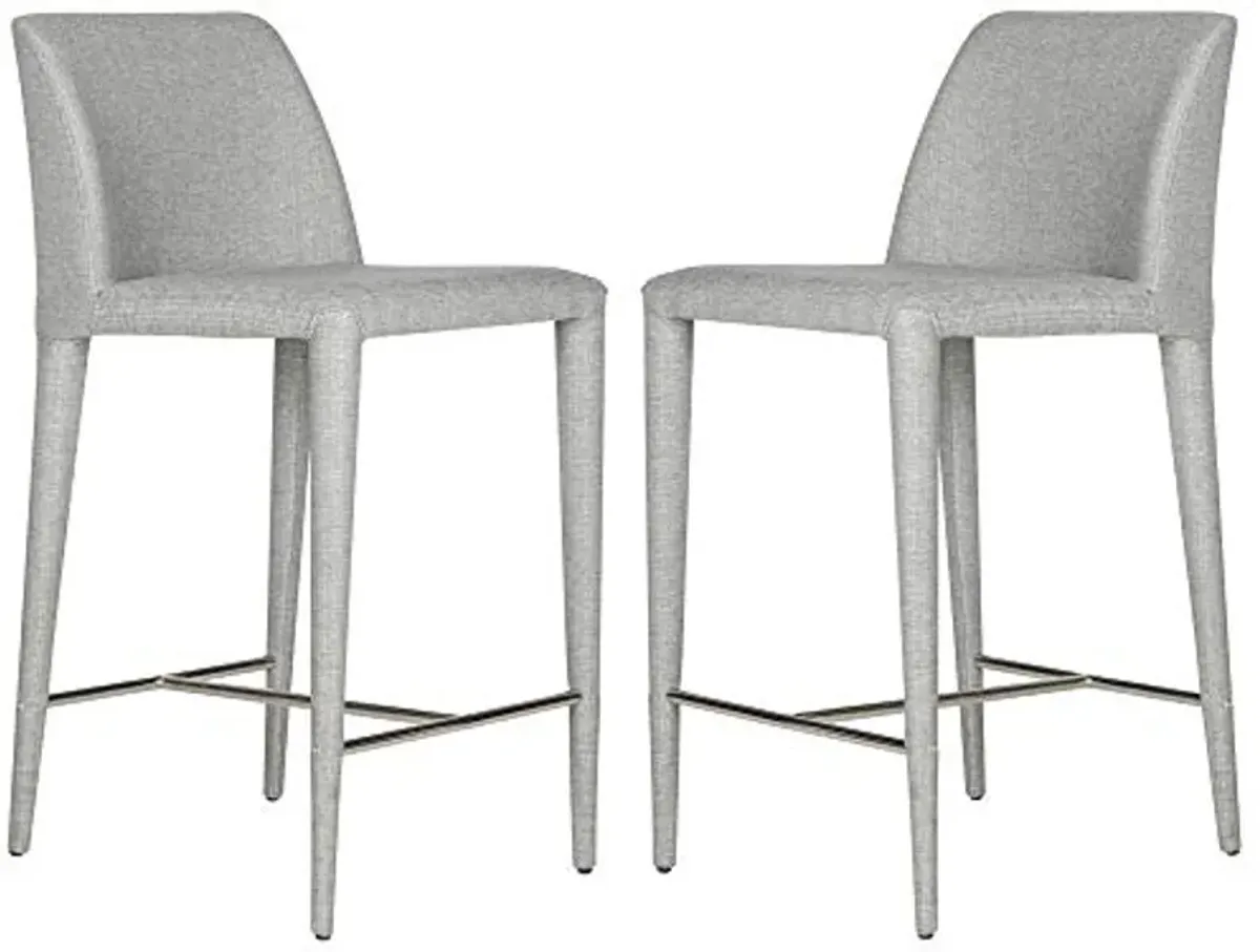 Safavieh Home Collection Garretson Grey Linen 36.4-inch Counter Stool (Set of 2)