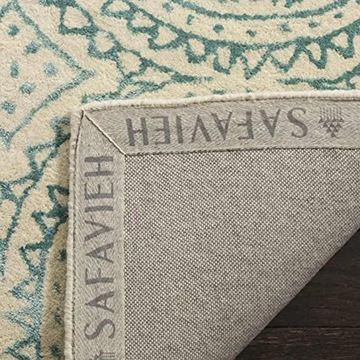 SAFAVIEH Bella Collection 3' x 5' Ivory/Blue BEL915A Handmade Premium Wool & Viscose Area Rug