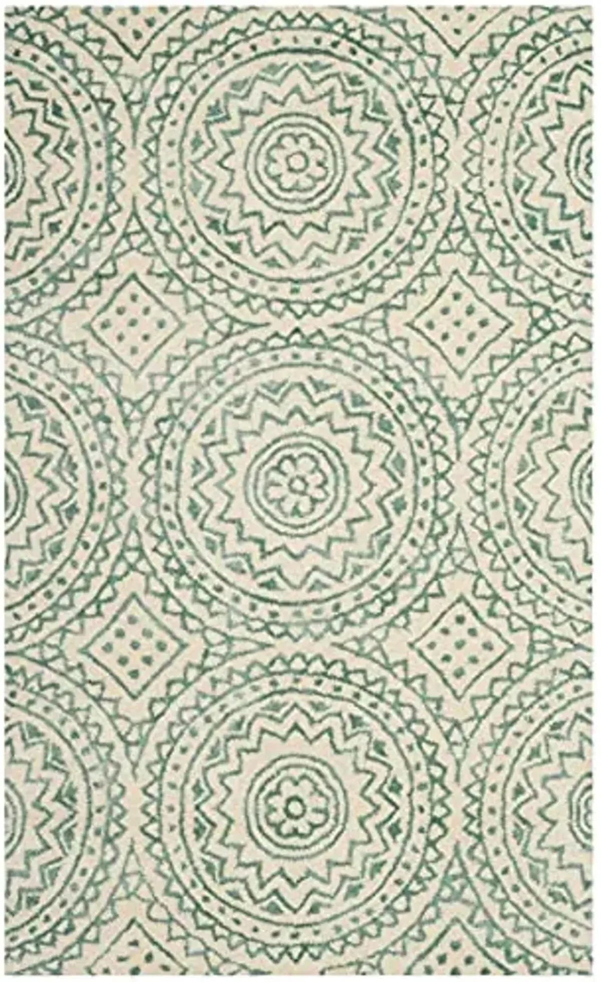 SAFAVIEH Bella Collection 3' x 5' Ivory/Blue BEL915A Handmade Premium Wool & Viscose Area Rug