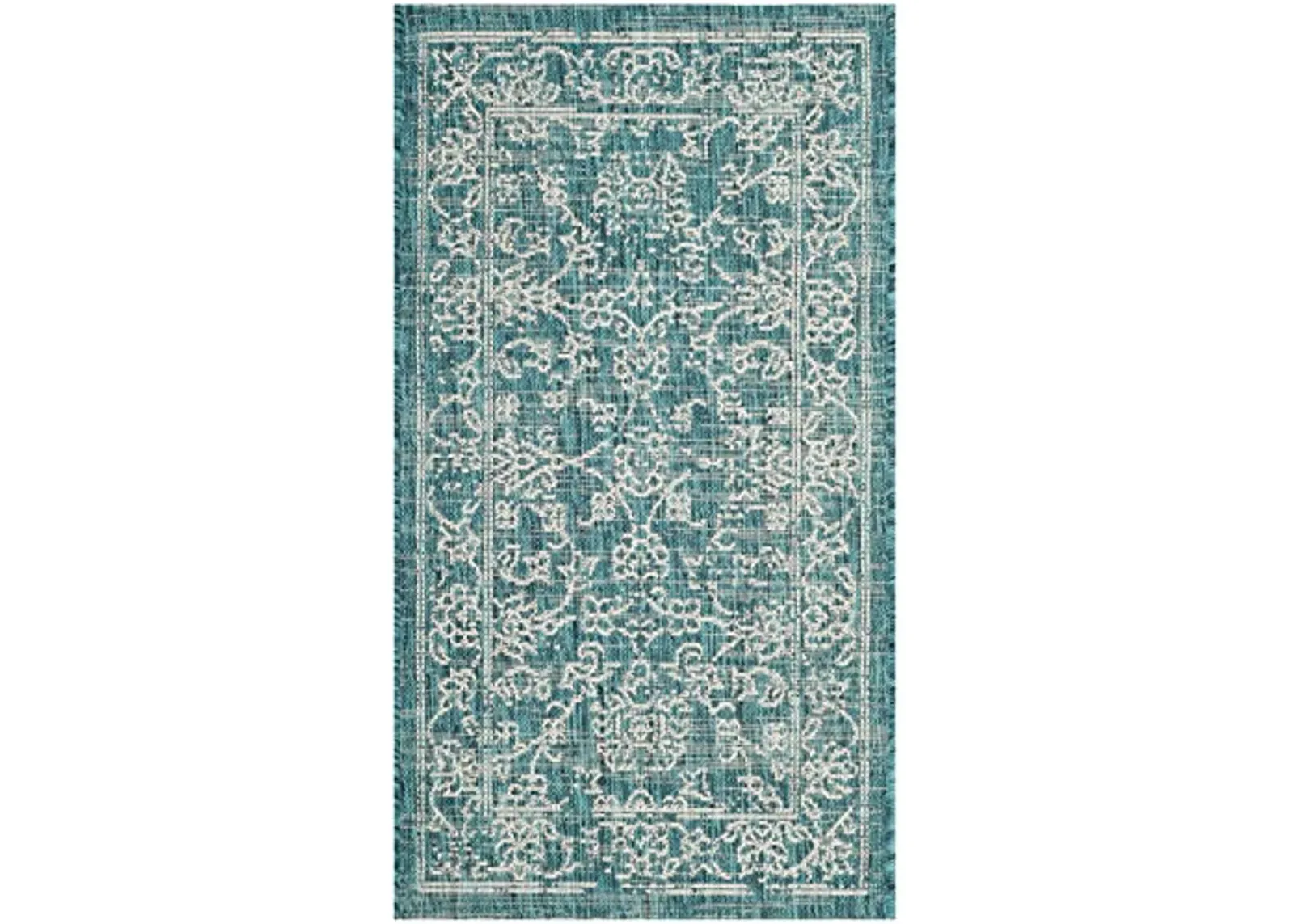 SAFAVIEH Courtyard Collection 2' x 3'7" Turquoise CY8680 Indoor/ Outdoor Waterproof Easy Cleaning Patio Backyard Mudroom Accent Rug