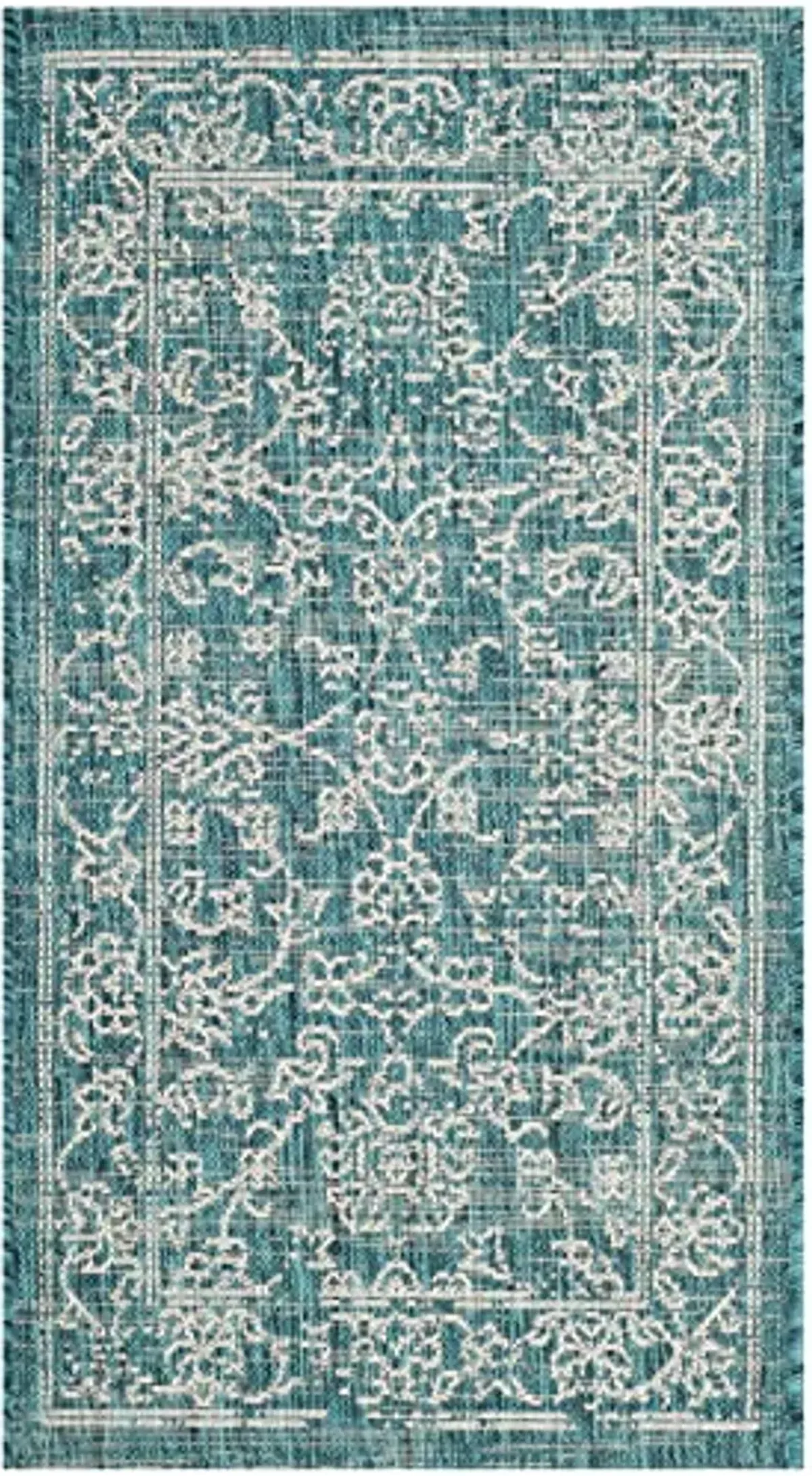 SAFAVIEH Courtyard Collection 2' x 3'7" Turquoise CY8680 Indoor/ Outdoor Waterproof Easy Cleaning Patio Backyard Mudroom Accent Rug