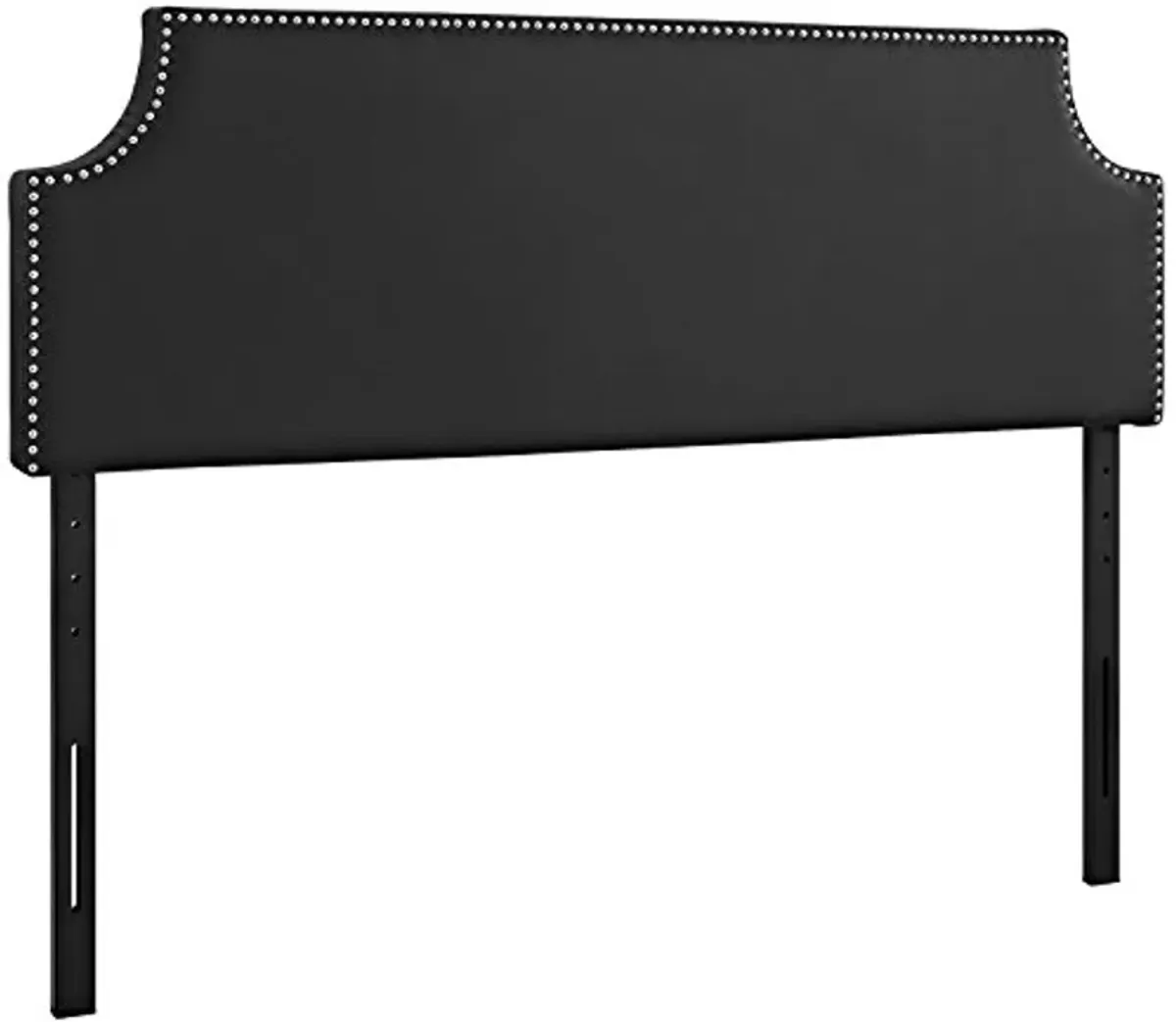 Modway Laura Vegan Leather Upholstered Queen Size Headboard with Nailhead Trim in Black