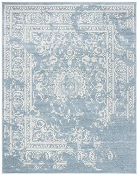 SAFAVIEH Adirondack Collection 6' x 9' Slate / Ivory ADR101T Oriental Distressed Non-Shedding Living Room Bedroom Dining Home Office Area Rug