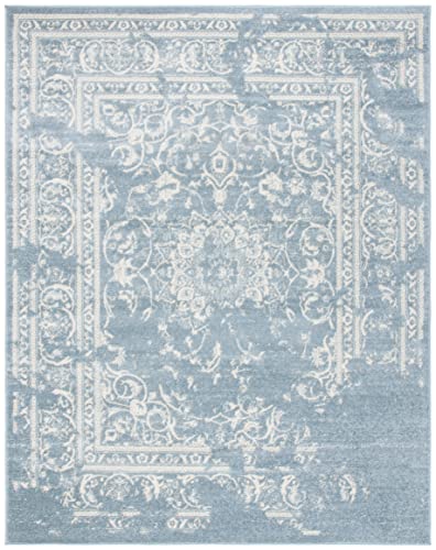 SAFAVIEH Adirondack Collection 6' x 9' Slate / Ivory ADR101T Oriental Distressed Non-Shedding Living Room Bedroom Dining Home Office Area Rug